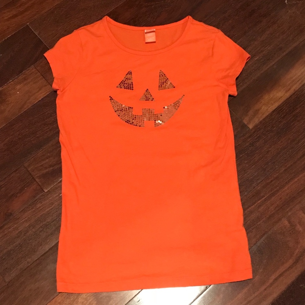 Orange sequined Halloween Pumpkin shirt